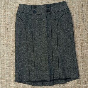 Ann Taylor Wool Black Tweed Skirt size 4
